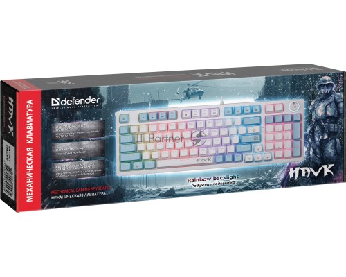 Клавиатура DEFENDER MECHANICAL HAWK GK-418 RU RGB 45421