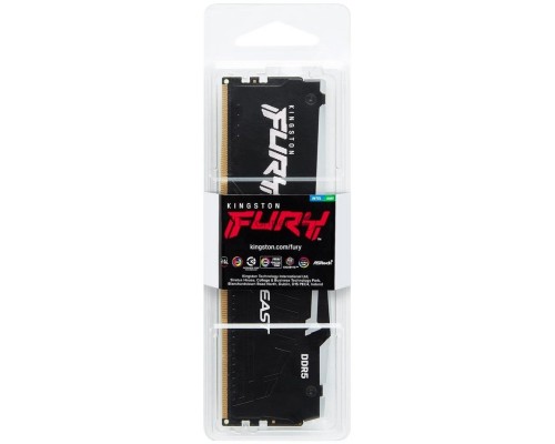 Оперативная память Kingston 8GB DDR5 6000 DIMM FURY Beast Black RGB KF560C40BBA-8 Non-ECC, CL40, 1.35V, 1RX8 40-40-40  288-pin, RTL