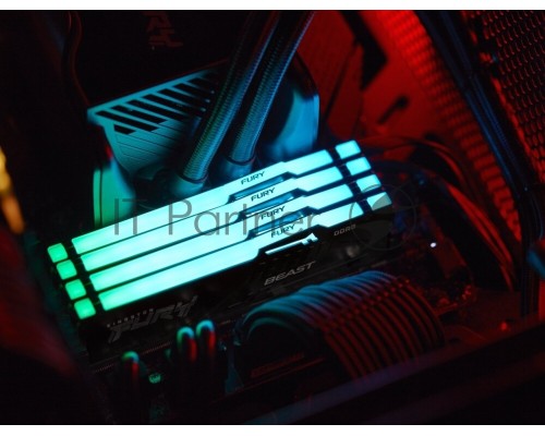 Оперативная память Kingston 8GB DDR5 6000 DIMM FURY Beast Black RGB KF560C40BBA-8 Non-ECC, CL40, 1.35V, 1RX8 40-40-40  288-pin, RTL