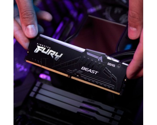 Оперативная память Kingston 8GB DDR5 6000 DIMM FURY Beast Black RGB KF560C40BBA-8 Non-ECC, CL40, 1.35V, 1RX8 40-40-40  288-pin, RTL