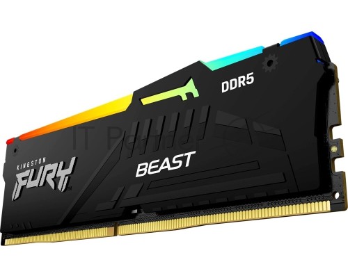 Оперативная память Kingston 8GB DDR5 6000 DIMM FURY Beast Black RGB KF560C40BBA-8 Non-ECC, CL40, 1.35V, 1RX8 40-40-40  288-pin, RTL