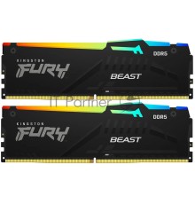 Оперативная память Kingston 16GB DDR5 5200 DIMM FURY Beast Black RGB  KF552C40BBAK2-16 kit 2*8,Non-ECC,  CL40, 1.25V, 288-pin RTL