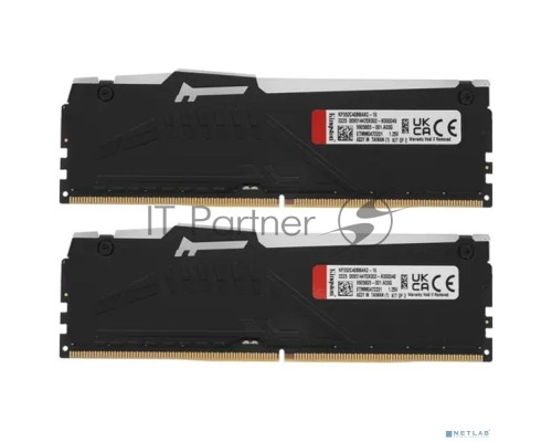 Оперативная память Kingston 16GB DDR5 5200 DIMM FURY Beast Black RGB  KF552C40BBAK2-16 kit 2*8,Non-ECC,  CL40, 1.25V, 288-pin RTL