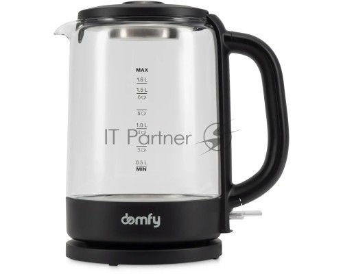 Чайник электрический Domfy DSB-EK304 1.7л. 2200Вт черный (корпус: стекло)