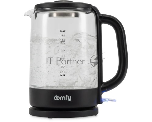 Чайник электрический Domfy DSB-EK304 1.7л. 2200Вт черный (корпус: стекло)