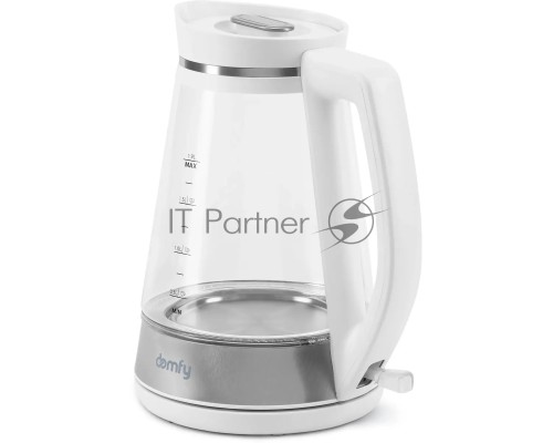 Чайник электрический Domfy DSW-EK505 1.9л. 3000Вт белый/прозрачный (корпус: стекло)