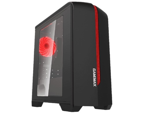 [Корпуса] GameMax Корпус Centauri Black Red без БП (ATX,Черн.-кр,USB3.0, Зак.стекло, 1*120мм. RGB, пыл.фильтр)