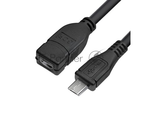 Удлинитель GCR 1.0m MicroUSB M/F, черный, 28/28 AWG, GCR-52447 Удлинитель GCR 1.0m MicroUSB M/F, черный, 28/28 AWG, GCR-52447