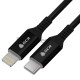 Кабель GCR PREMIUM 3.0m TypeC/Lightning MFI POWER DELIVERY 18 W, быстрая зарядка, черный силикон, AL case черный, черный ПВХ, GCR-53747