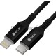 Кабель GCR PREMIUM 3.0m TypeC/Lightning MFI POWER DELIVERY 18 W, быстрая зарядка, черный силикон, AL case черный, черный ПВХ, GCR-53747