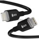 Кабель GCR PREMIUM 3.0m TypeC/Lightning MFI POWER DELIVERY 18 W, быстрая зарядка, черный силикон, AL case черный, черный ПВХ, GCR-53747