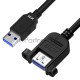 Удлинитель GCR 2.0m USB 3.0, AM/AF крепление под винт, черный, GCR-53902