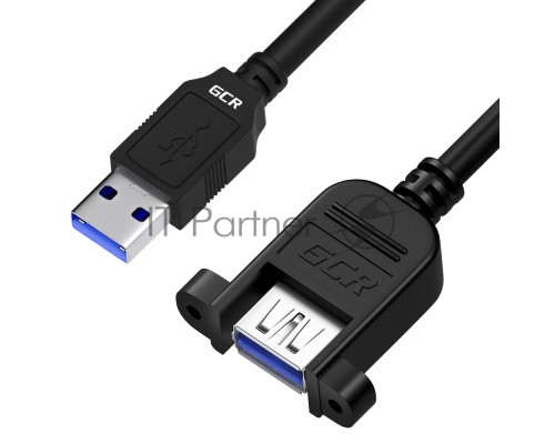 Удлинитель GCR 2.0m USB 3.0, AM/AF крепление под винт, черный, GCR-53902 Удлинитель GCR 2.0m USB 3.0, AM/AF крепление под винт, черный, GCR-53902