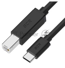 Кабель GCR 0.5m TypeC / USB 2.0 BM, черный, GCR-55249