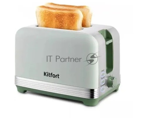 Тостер Kitfort КТ-6070 930Вт фисташковый/серебристый