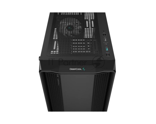 Компьютерный корпус Deepcool CC560 ARGB V2 без БП, боковое окно (закаленное стекло), 3x120мм ARGB LED вентилятор спереди и 1x120мм ARGB LED вентилятор сзади, черный, ATX