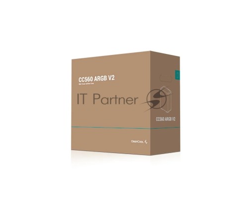 Компьютерный корпус Deepcool CC560 ARGB V2 без БП, боковое окно (закаленное стекло), 3x120мм ARGB LED вентилятор спереди и 1x120мм ARGB LED вентилятор сзади, черный, ATX