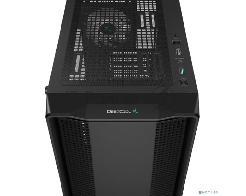 Компьютерный корпус Deepcool CC560 ARGB V2 без БП, боковое окно (закаленное стекло), 3x120мм ARGB LED вентилятор спереди и 1x120мм ARGB LED вентилятор сзади, черный, ATX