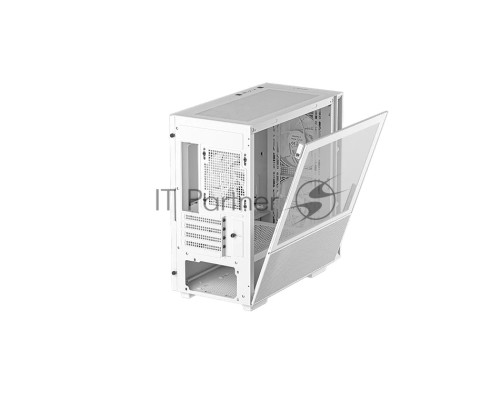 Компьютерный корпус Deepcool CH360 WH без БП, боковое окно (закаленное стекло), 2x140мм ARGB LED вентилятор спереди и 1x120мм ARGB LED вентилятор сзади, белый, mATX