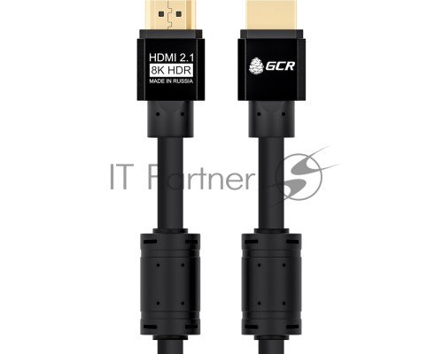 Кабель GCR 1.0m HDMI 2.1, черный, 8K 60Hz, 4K 144Hz, динамический HDR, 4:4:4, Ultra HD, 48.0 Гбит/с, 3 Х экран, ферритовые фильтры, GCR-53659