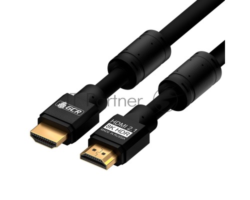 Кабель GCR 1.0m HDMI 2.1, черный, 8K 60Hz, 4K 144Hz, динамический HDR, 4:4:4, Ultra HD, 48.0 Гбит/с, 3 Х экран, ферритовые фильтры, GCR-53659