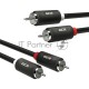 Кабель GCR 1.5m аудио 2 х RCA / 2 х RCA , черный, GCR-54126