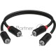 Кабель GCR 1.5m аудио 2 х RCA / 2 х RCA , черный, GCR-54126