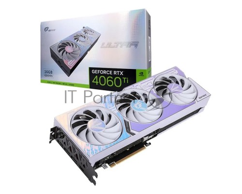 Видеокарта Colorful GeForce RTX 4060 Ti Ultra W OC 16GB-V 128-bit GDDR6 DPx3 HDMI 3FAN RTL
