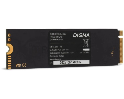 Накопитель SSD Digma PCIe 4.0 x4 1TB DGSM4001TS69T Meta S69 M.2 2280