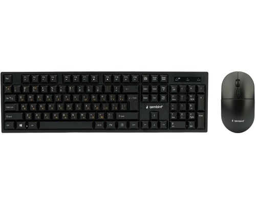 Комплект кл-ра+мышь беспров. Gembird KBS-6000, черный, 2.4ГГц, 1600 DPI,  мини-приемник-USB