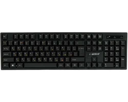 Комплект кл-ра+мышь беспров. Gembird KBS-6000, черный, 2.4ГГц, 1600 DPI,  мини-приемник-USB
