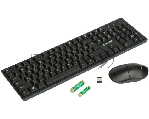 Комплект кл-ра+мышь беспров. Gembird KBS-6000, черный, 2.4ГГц, 1600 DPI,  мини-приемник-USB