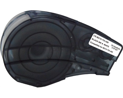 Картридж ленточный Cactus CS-M210-750-488 черный шрифт, белый фон, 19.1мм,  6.4м для Brady M210/M211/M210-LAB