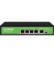 Digma DSP204G-1G-T80 Коммутатор (L2) 5х1Гбит/с 4PoE 4PoE+ 1PoE++ 80W неуправляемый