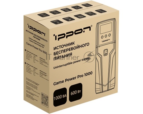 Источник бесперебойного питания Ippon Game Power Pro 1000 600Вт 1000ВА черный