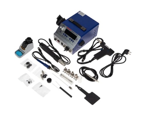 [Паяльные лампы (Автомобильные)] Rexant (12-0736) Паяльная станция (паяльник + фен + демонт. паяльник), модель R048K, цифровая, 200-480°C, LED дисплей 