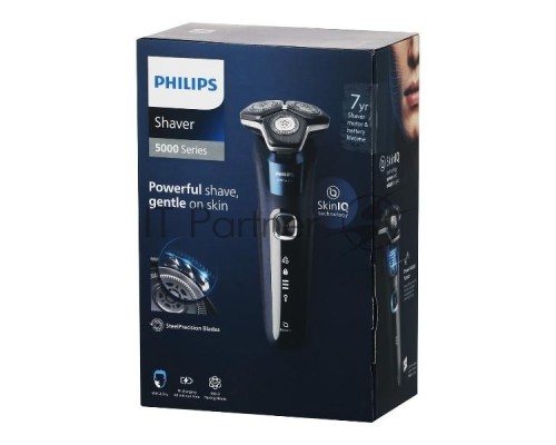 Бритва роторная Philips S5885/10 реж.эл.:3 питан.:аккум. темно-синий