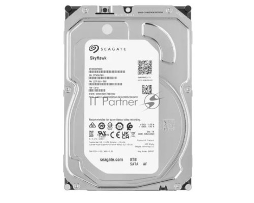 Жесткий диск HDD SATA Seagate 8Tb, SkyHawk Surveillance, 7200 rpm, 256Mb buffer, ST8000VX009, 1 year