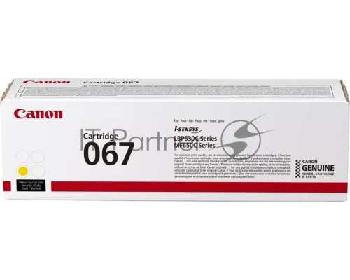 Картридж лазерный Canon 067Y (5099C002) желтый (1250 стр.) для Canon LBP631/633/MF651/655/657