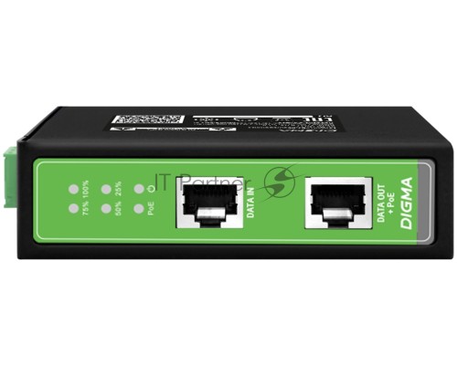 Инжектор PoE Digma DNP30W48GDXM 10/100/1000BASE-T 30Вт 37-57В(DC)