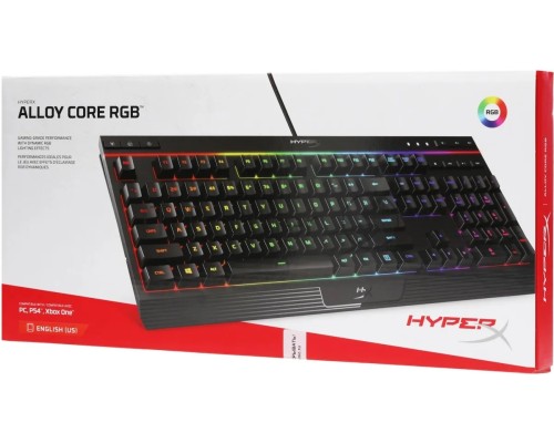 Клавиатура HyperX Alloy Core RGB черный USB Multimedia for gamer LED (4P4F5AA#ABA)