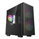 Компьютерный корпус Deepcool CH360 без БП, боковое окно (закаленное стекло), 2x140мм ARGB LED вентилятор спереди и 1x120мм ARGB LED вентилятор сзади, черный, mATX