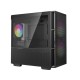 Компьютерный корпус Deepcool CH360 без БП, боковое окно (закаленное стекло), 2x140мм ARGB LED вентилятор спереди и 1x120мм ARGB LED вентилятор сзади, черный, mATX