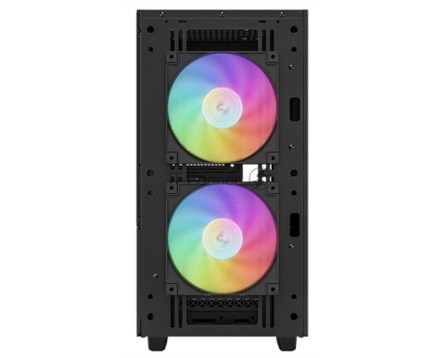 Компьютерный корпус Deepcool CH360 без БП, боковое окно (закаленное стекло), 2x140мм ARGB LED вентилятор спереди и 1x120мм ARGB LED вентилятор сзади, черный, mATX