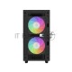 Компьютерный корпус Deepcool CH360 без БП, боковое окно (закаленное стекло), 2x140мм ARGB LED вентилятор спереди и 1x120мм ARGB LED вентилятор сзади, черный, mATX