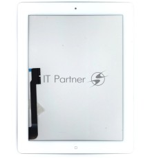 Сенсорное стекло (тачскрин) для iPad, 3 белое с кнопкой