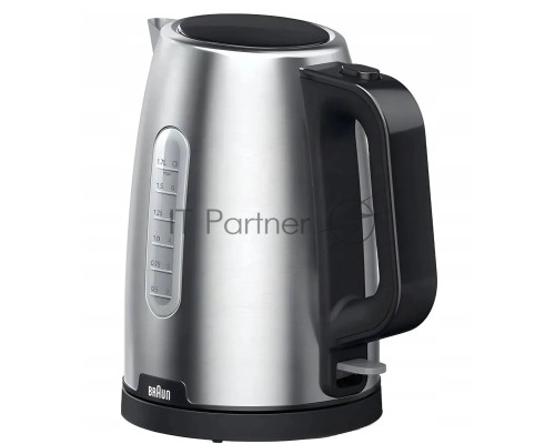 Чайник электрический Braun WK1500BK 1.7л. 2200Вт черный/нержавеющая сталь (корпус: пластик)
