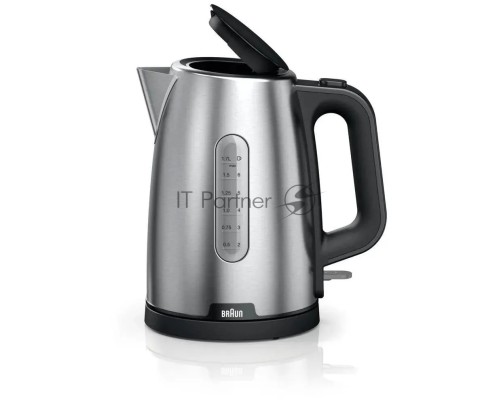 Чайник электрический Braun WK1500BK 1.7л. 2200Вт черный/нержавеющая сталь (корпус: пластик)