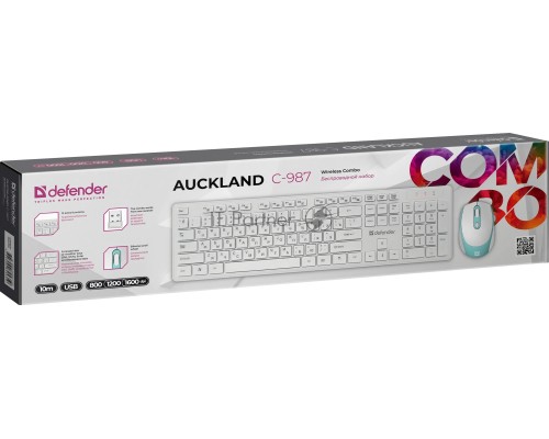 Клавиатура + мышка DEFENDER AUCKLAND C-987 RU WHITE 45987