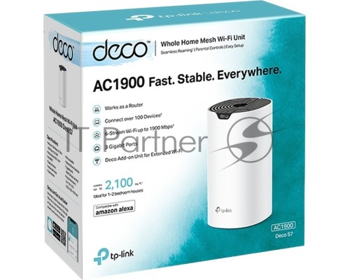 Бесшовный Mesh роутер TP-Link Deco S7 (DECO S7(1-PACK)) AC1900 10/100/1000BASE-TX белый